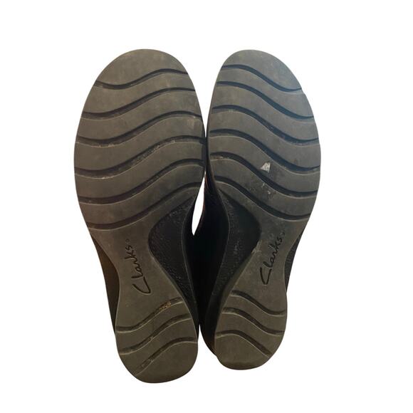 Clarks Bendables Womens Loafers 9.5 Black Leather Slip On Shoes Career Office - Picture 7 of 9